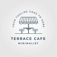 café terrasse logo linéaire, icône et symbole, conception d'illustration vectorielle vecteur