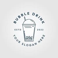 logo d'art de la ligne de boisson à bulles, icône et symbole conception d'illustration vectorielle vecteur
