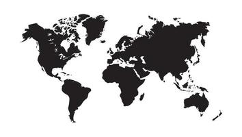 illustration vectorielle de carte du monde, isolée sur fond blanc. terre plate. globe ou carte du monde vecteur
