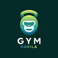 logo de gorille de gym vecteur