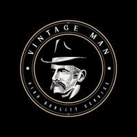 logo vintage homme vecteur