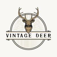 logo vintage de cerf vecteur