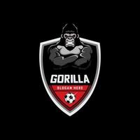 modèle de logo de football de gorille vecteur