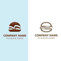 burger boeuf logo design restaurant modèle image vectorielle vecteur