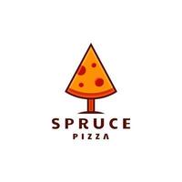 combinaisons de pizza et d'épinette, en arrière-plan blanc, création de logo vectoriel modifiable