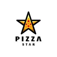 combinaisons de pizza et d'étoiles, en arrière-plan blanc, création de logo vectoriel modifiable