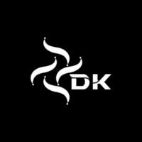 création de logo de lettre dk sur fond noir. concept de logo de lettre initiales minimalistes de technologie créative dk. dk création de logo de lettre de vecteur abstrait plat moderne unique.