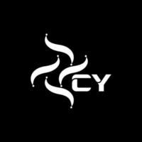 création de logo de lettre cy sur fond noir. concept de logo de lettre initiales minimalistes de technologie créative cy. création unique de logo de lettre de vecteur abstrait plat moderne cy.