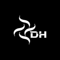 création de logo de lettre dh sur fond noir. concept de logo de lettre initiales minimalistes de technologie créative dh. dh création de logo de lettre vectorielle abstrait plat moderne unique. vecteur
