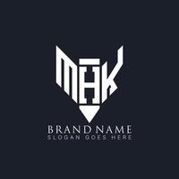 création de logo de lettre mhk sur fond noir. mhk creative monogram crayon livre initiales lettre logo concept. création de logo vectoriel abstrait plat moderne unique mhk.