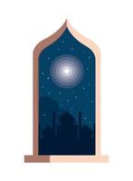 nuit de la mosquée arabe vecteur