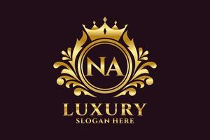 modèle de logo de luxe royal lettre initiale na dans l'art vectoriel pour les projets de marque luxueux et autres illustrations vectorielles.