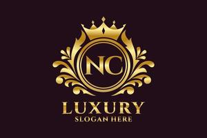 modèle de logo de luxe royal lettre nc initial dans l'art vectoriel pour les projets de marque luxueux et autres illustrations vectorielles.
