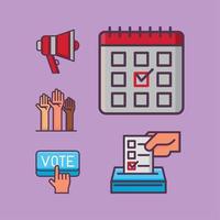 icônes définies élections vecteur