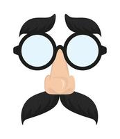 visage moustache et lunettes vecteur