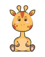 mignon girafe kawaii vecteur