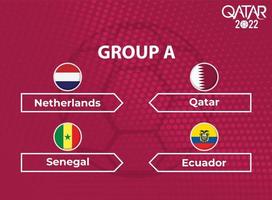 pays du groupe a à la coupe du monde qatar 2022 vecteur