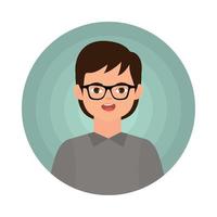 avatar masculin avec des lunettes vecteur
