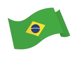 agitant le drapeau du brésil vecteur