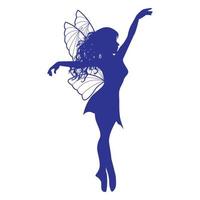 illustration de silhouette de fée mignonne vecteur