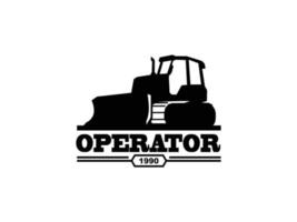 vecteur de logo de bulldozer pour entreprise de construction. illustration vectorielle de modèle d'équipement lourd pour votre marque.