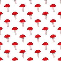 modèle sans couture de champignon agaric de mouche dessiné à la main. , minimalisme, scandinave, couleurs tendance 2022, rouge. toxique, textile fond d'écran fond de papier d'emballage vecteur