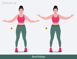 exercice d'impulsions de bras, fitness d'entraînement de femme, aérobie et exercices. vecteur