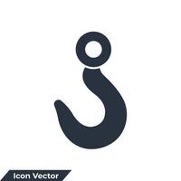 crochet de grue icône logo illustration vectorielle. modèle de symbole de grue pour la collection de conception graphique et web vecteur