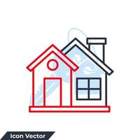 illustration vectorielle de maison icône logo. modèle de symbole de maison pour la collection de conception graphique et web vecteur