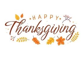 modèle de célébration de joyeux thanksgiving illustration plate de dessin animé dessiné à la main avec un design de dinde, de feuilles, de poulet ou de citrouille vecteur