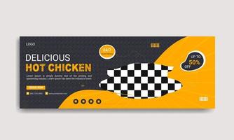 modèle de conception de bannière de couverture de médias sociaux promotionnels de menu de nourriture de poulet délicieux spécial d'aujourd'hui vecteur