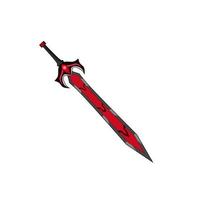illustration graphique vectoriel de l'épée fantasy couleur rouge parfaite pour le jeu mmorpg