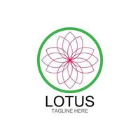 icône de modèle de logo de conception de fleurs de lotus vecteur