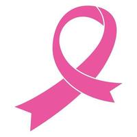 ruban rose, symbole de sensibilisation au cancer du sein, isolé sur blanc, illustration vectorielle vecteur