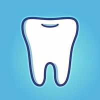 cabinet dentaire. illustration vectorielle de dentiste logo. dent saine.isolé sur un fond bleu. vecteur