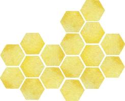 peignes de grosses abeilles jaunes aquarelles isolés sur fond blanc. b vecteur