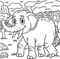 Coloriage animal éléphant pour les enfants vecteur