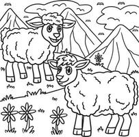 Coloriage animal mouton pour les enfants vecteur