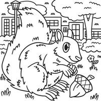 Coloriage animal écureuil pour les enfants vecteur