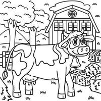 coloriage animal vache pour les enfants vecteur