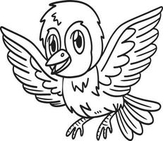 oiseau animal isolé coloriage pour les enfants vecteur