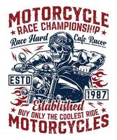 vecteur entièrement modifiable eps 10 aperçu du t-shirt de championnat de course de moto une image adaptée aux t-shirts, tasses, sacs, cartes d'affiches, et bien plus encore. le paquet est de 4500 5400px