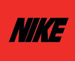 logo nike noir avec icône de conception de vêtements nom abstrait illustration vectorielle de football avec fond rouge vecteur