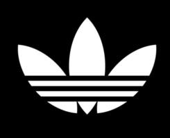 Adidas symbole logo vêtements blancs icône du design football abstrait illustration vectorielle avec fond noir vecteur