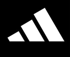 logo adidas symbole blanc icône de conception de vêtements football abstrait illustration vectorielle avec fond noir vecteur