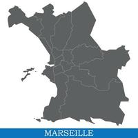 carte de haute qualité ville de france vecteur