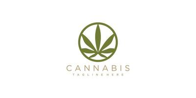 logo de cannabis avec vecteur premium de concept créatif