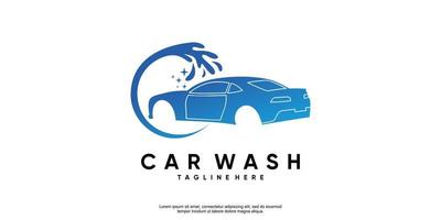 création de logo de lavage de voiture avec vecteur premium de concept moderne créatif