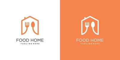 création de logo de maison de nourriture avec vecteur premium de concept moderne