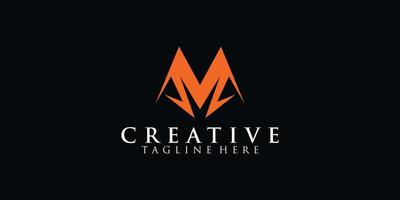 m logo design créatif vecteur premium